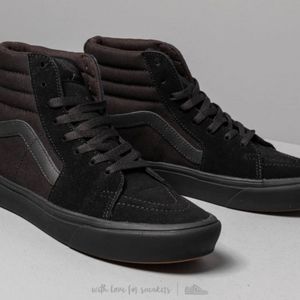 Vans suede canvas Sk8 high tops black on black
